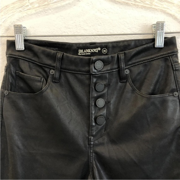 Blank NYC Vegan Leather Daddy Soda Pants In Black Women's - Picture 4 of 8